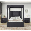  Size_Queen -- Jayla 5117BK Queen Canopy Bed - Black IMAGE 3